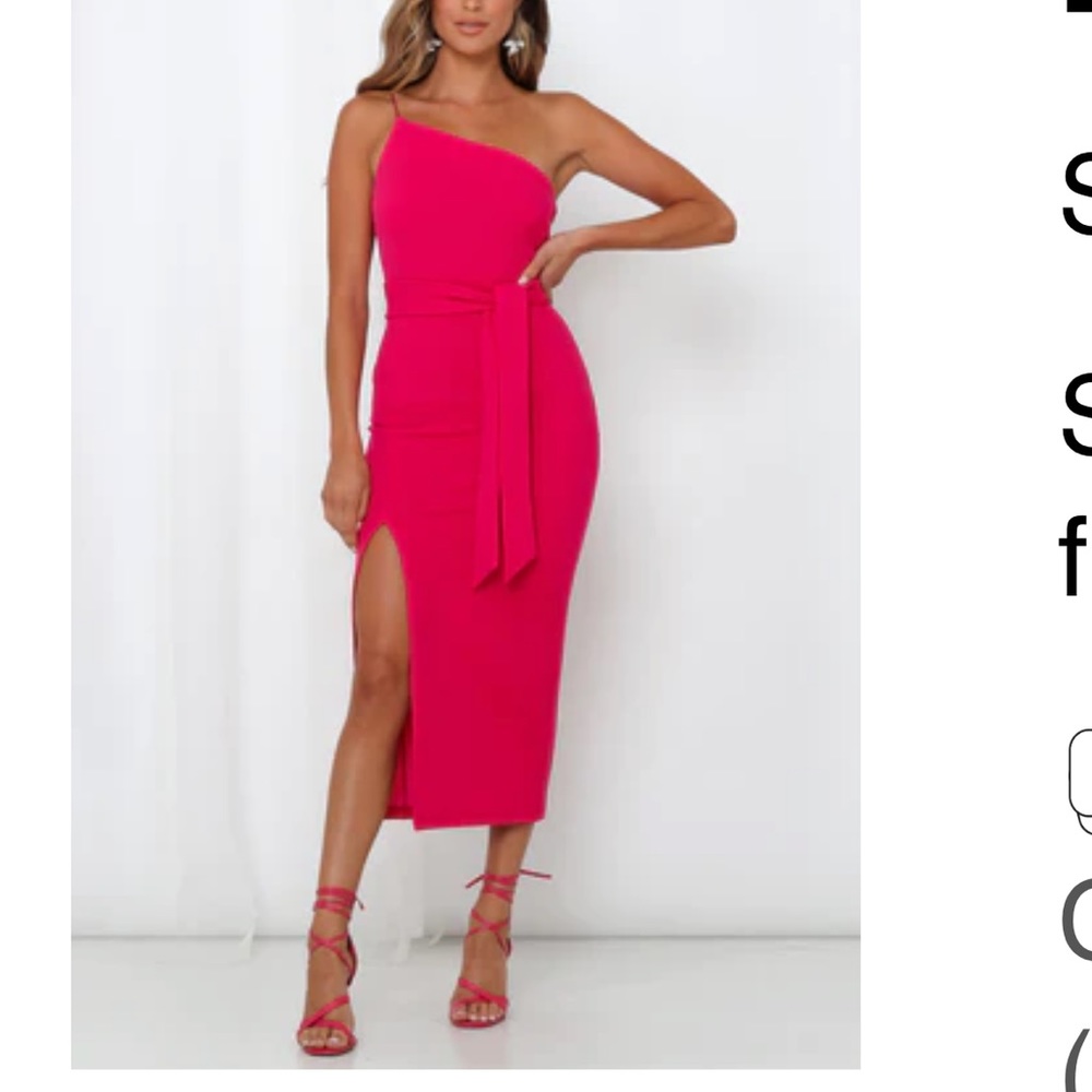 Hot Pink Midi Cocktail Hello Molly Dress